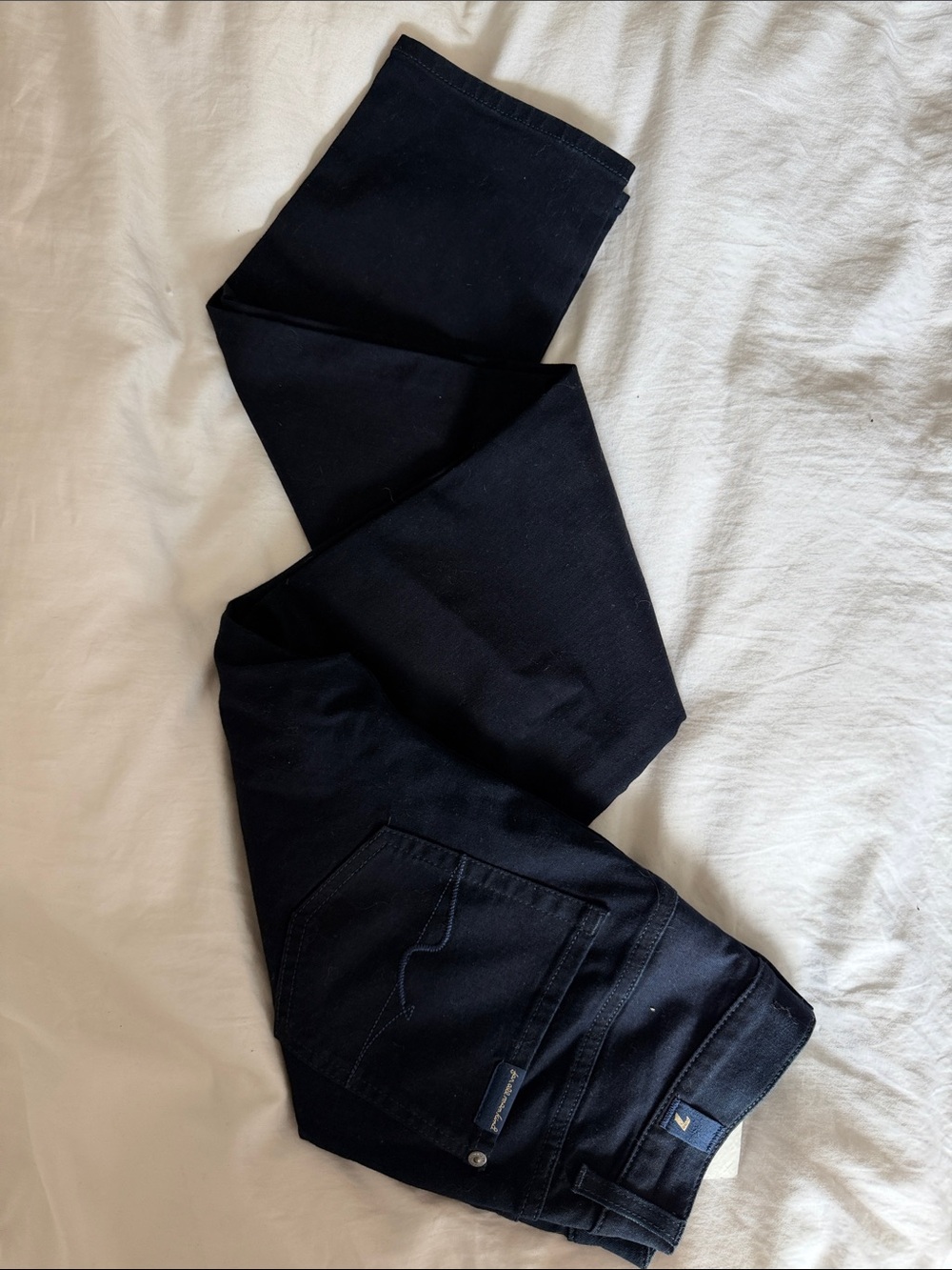 7 For All Mankind Black Skinny Jeans - Slim Fit Stretch Denim